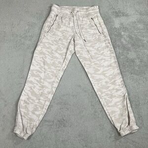 Athleta Cabo Tide Linen Jogger Womens Size 0 Beige Camo